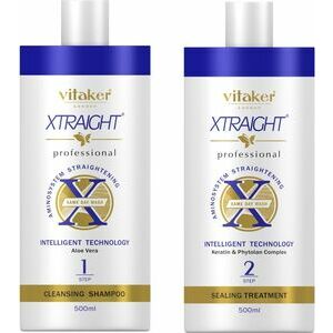 Vitaker London Xtraight Aminosystem intelligent Straightening Technology Sealing therapy matu atjaunošanas un taisnošanas komplekts, 500 ml + 500 ml