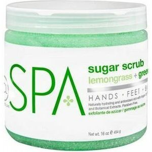 BCL SPA Lemongrass & Green Tea Sugar Scrub – Cukura Skrubis rokām un kājām (Citronzāle + Zaļā tēja), 432gr