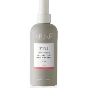 KEUNE Style Hot Iron Spray - izsmidzināms karstuma aizsardzības līdzeklis sausiem matiem, UV filtrs, 200 ml