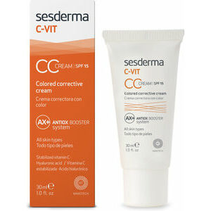 Sesderma C-VIT CC Colored Cream SPF15 - Dienas CC krēms ar toni, C vitamīmu un hualuronskābi, ar SPF 15, 30 ml