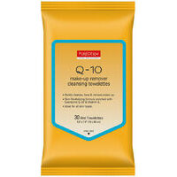 Purederm Q-10 make-up remover cleansing towelettes - очищающие салфетки для снятия макияжа с сывороткой с коэнзимом Q10, 30шт