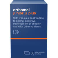 Orthomol junior Omega plus N30 - Пищевая добавка для детей – омега-3 жирные кислоты с витаминами и минеральными веществами