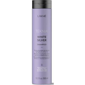 Lakme TEKNIA White Silver Shampoo - Tonējošs šampūns blondiem, šķipsnās krāsotiem un baltiem matiem (300ml/1000ml)