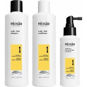 Nioxin SYS 1 Trialkit - Sistēma Nr. 1 - Nostiprina matu struktūru, vienlaikus aizsargājot tos pret lūšanu (150+150+50)