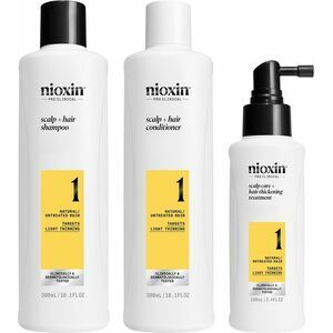 Nioxin SYS 1 Trialkit - Sistēma Nr. 1 - Nostiprina matu struktūru, vienlaikus aizsargājot tos pret lūšanu (300+300+100)
